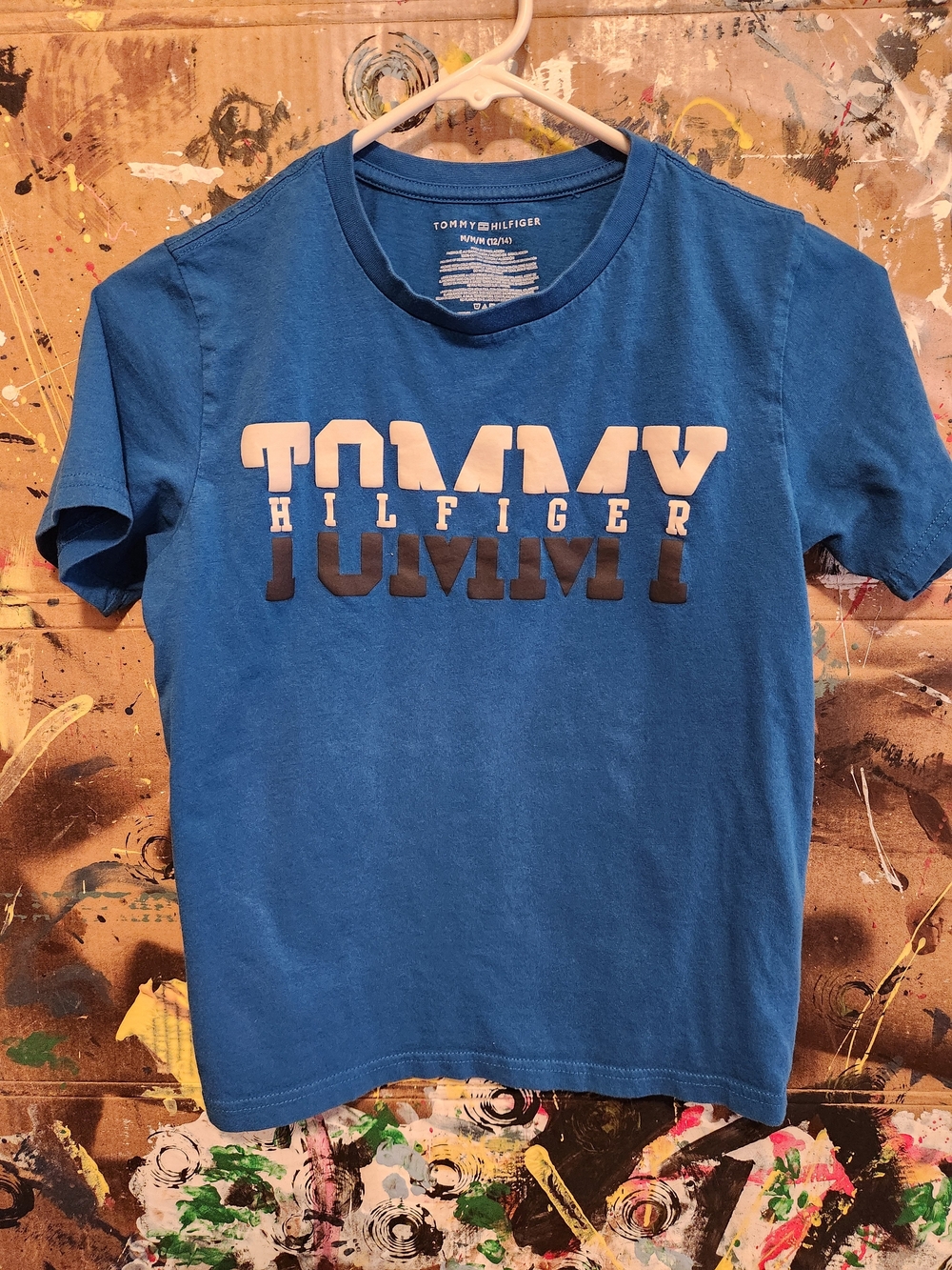 Tommy Hilfiger Boys Blue Logo Short Sleeve Tee